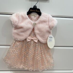 American Princess Pink Dress with Faux Fur Bolero